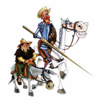 DON QUIJOTE, SANCHO, ROCINANTE y RUCIO - Camiseta t-shirts by QUIXOTEdotTV DON QUIJOTE, SANCHO, ROCINANTE y RUCIO - Camiseta t-shirts