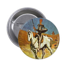 Don Quixote And Sancho Panza By Daumier Honoré (Be Buttons