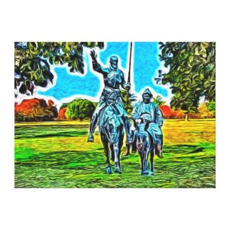 Don Quixote and Sancho Panza on horseback Canvas Prints