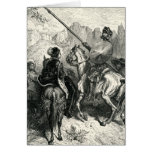 Don Quixote and the lady Greeting Cards