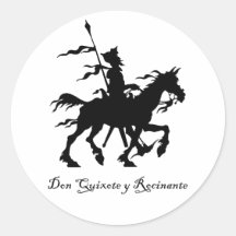 Don Quixote Rides Again Round Sticker
