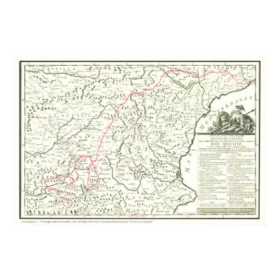 Don Quixote Route Map-Mapa de la Ruta del Quijote Posters by QUIXOTEdotTV