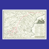 Del Quijote de Mapa-Mapa de la Ruta da rota de Don pôsteres