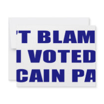 Don;t Blame Me I Voted McCain Palin Personalized Invitation