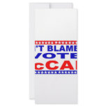 Don;t Blame Me I Voted McCain rack cards