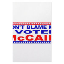 Don;t Blame Me I Voted McCain Stationery