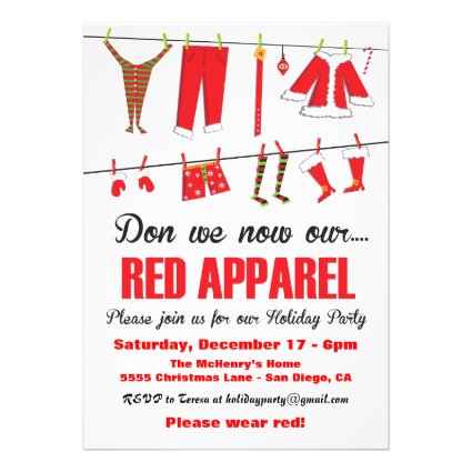 Don we now our Red apparel Christmas Invitations