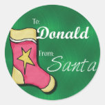 Donald Personalized Christmas Label42 Sticker