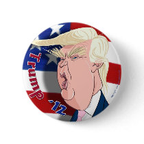 Donald Trump Cartoon Collector's Button