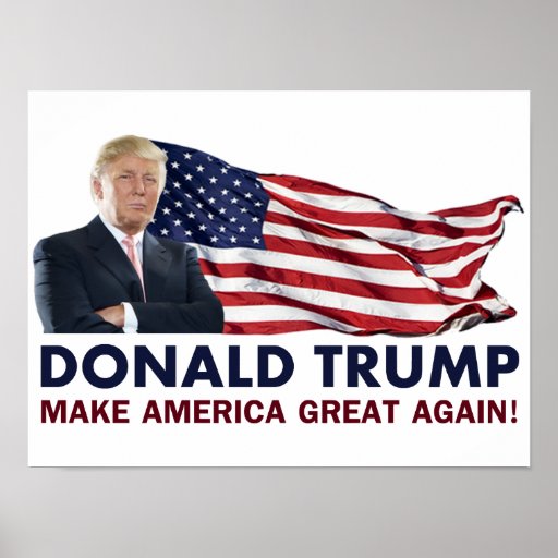 Donald Trump US Flag Poster | Zazzle