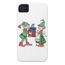 Donante del regalo de los duendes del navidad del  iPhone 4 Case-Mate fundas