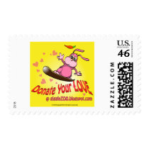 Donate Your Love with Valentine Bunnie postage by cartoosh Donate Your Love with Valentine Bunnie postage