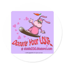 Donate Your Love with Valentine Bunnie stickers by cartoosh Donate Your Love with Valentine Bunnie stickers