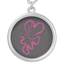 Done In Extreme Heart necklace Pink/Black