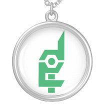 Done In Extreme Logo necklace Green/White