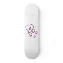 Done In Extreme Pink Hearts Skateboard