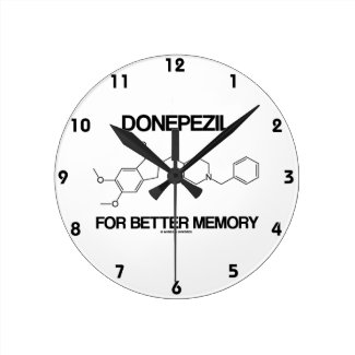 Donepezil For Better Memory (Chemical Molecule) Round Wallclock