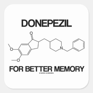 Donepezil For Better Memory (Chemical Molecule) Square Stickers