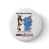 Donkey and Elephant Enough Partying! buttons by creationhrt Donkey and Elephant Enough Partying! buttons