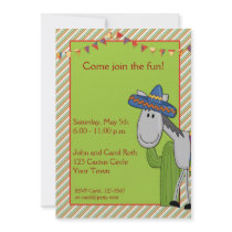 Donkey Cactus Fiesta Invitation