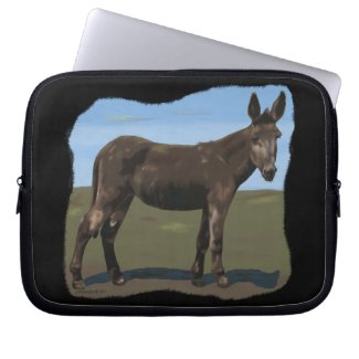 Donkey neoprene laptop sleeve suitable for laptop computers, netbooks, notebooks.