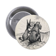 Donkey Elephant Election Pin/