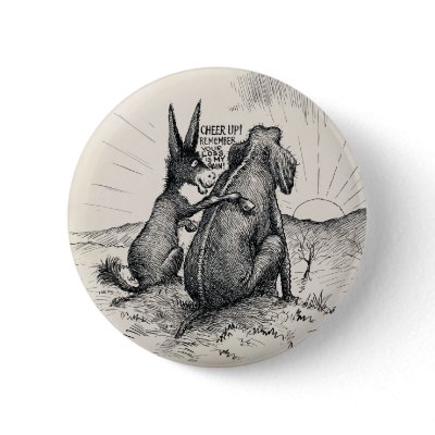 Donkey Elephant Election Pin/ by spacedust