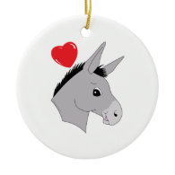Donkey Heart Christmas Ornament
