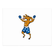 Donkey Jackass Boxer Victory Democrat Postcards