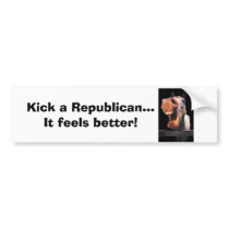 donkey, Kick a Republican...It feels better! bumper stickers