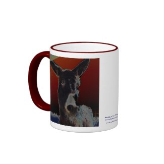 Donkey on Dark Red - Horse & Animal Rescue zazzle_mug