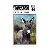 Donkey Portrait Postage Stamp