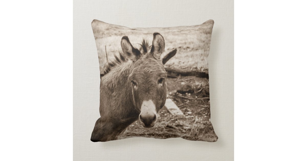 Donkey Throw Pillow Zazzle