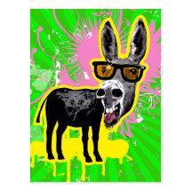 Donkey Wearing Sunglasses Post Cards