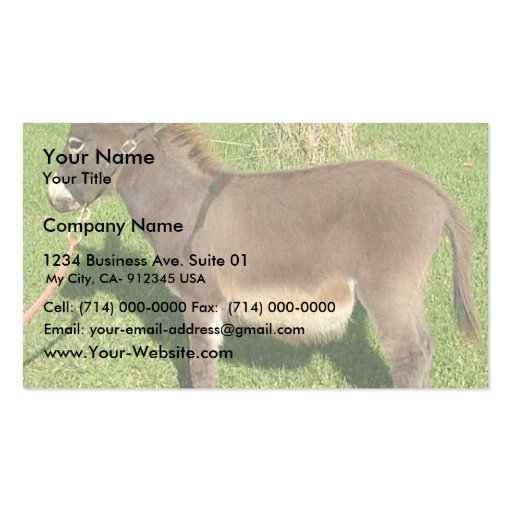 Donkey With The Belt In Neck Business Cards (front side)