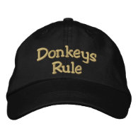 Donkeys Rule Embroidered Hats
