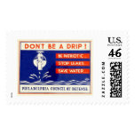 Don't be a drip! Be patriotic ... Stop leaks - WPA Postage Stamp