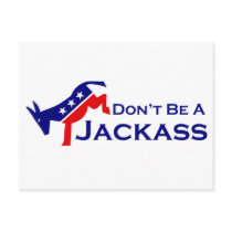 Don't Be A Jackass Postcard