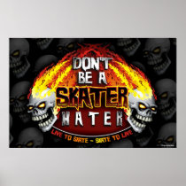 skate, skateboard, street, skull, skulls, flames, skateboarding, board, deck, sport, sports, skating, Poster with custom graphic design