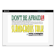 don't be afraid of slanderous talk laptop decal
