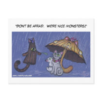 "Don't be afraid. We're nice monsters!" postcards by Crokittycats "Don't be afraid. We're nice monsters!" postcards