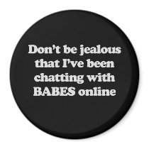 DON'T BE JEALOUS THAT I'VE BEEN CHATTING WITH BABE magnets