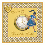 Don't be Late Alice in Wonderland RSVP Wedding Personalized Invites