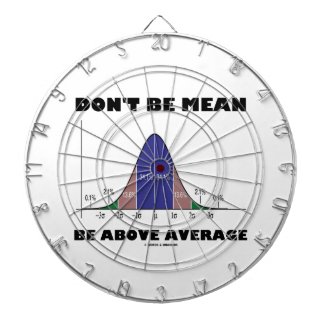 Don't Be Mean Be Above Average (Bell Curve Humor) Dartboard With Darts