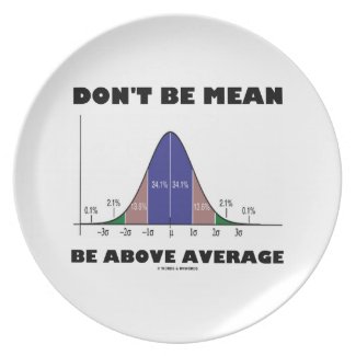 Don't Be Mean Be Above Average (Bell Curve Humor) Plate