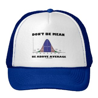Don't Be Mean Be Above Average (Statistics Humor) Mesh Hat