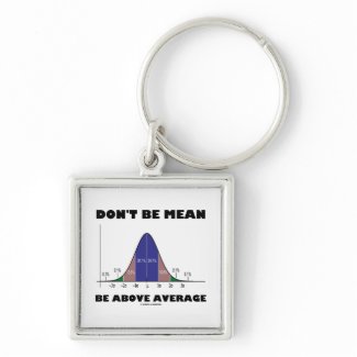 Don't Be Mean Be Above Average (Statistics Humor) zazzle_keychain
