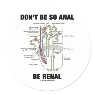 Don't Be So Anal Be Renal (Kidney Nephron) sticker