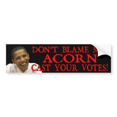 Dont Blame Me, ACORN Cast Your Votes! (Obama) Bumper Sticker by PunkRockRepublican