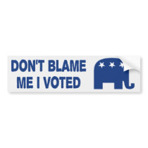 Don't Blame Me I Voted Anti Obama Bumper Sticker